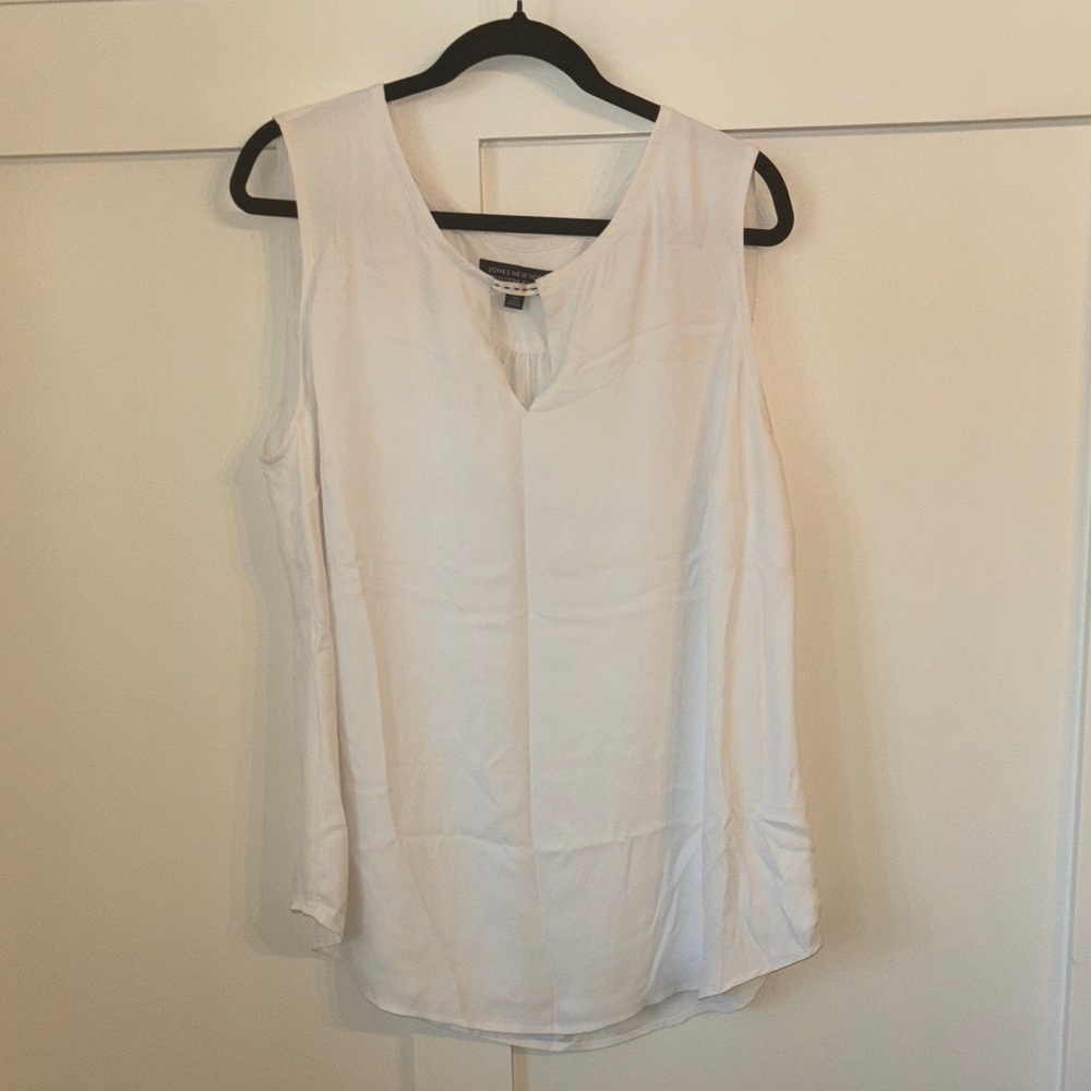 Jones New York V-Neck White Blouse